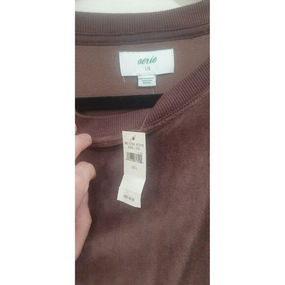 Aerie Velour Oversized Crewneck Sweatshirt Size L - Picture 5 of 9